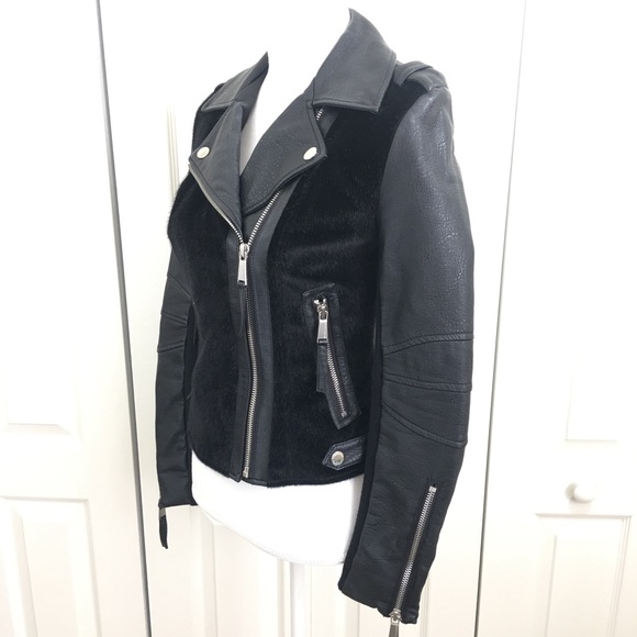 BCBGeneration Faux Leather/Fur Moto Jacket - Picture 8 of 8
